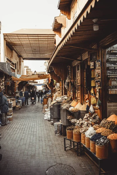 Gente Comprando Mercado Local Marruecos — Foto de Stock