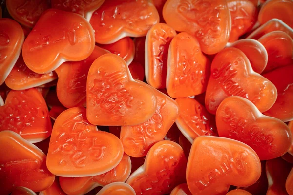 Édességek Szív Alakú Cukorkák Egyik Prágai Boltban Használható Szent Valentin — Stock Fotó