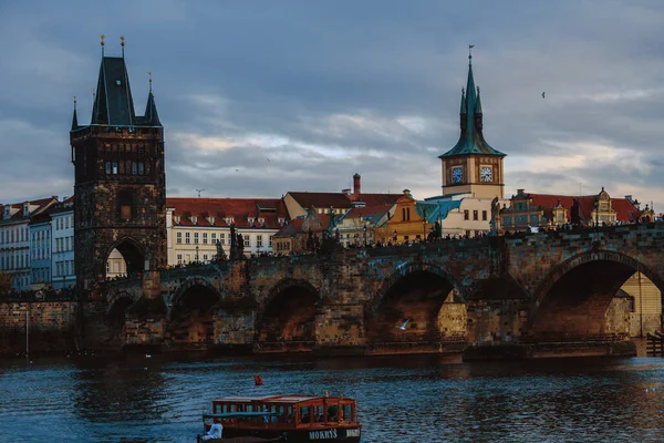 Praga Czechy Listopada 2019 Most Karola Pradze Popularna Atrakcja Turystyczna — Zdjęcie stockowe
