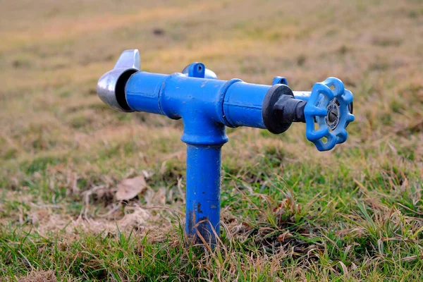 Uitrusting Voor Irrigatiesysteem Voor Blauw Gras — Stockfoto