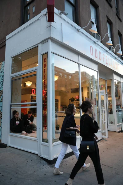 New York City Street Stores Restaurants Day Time — Stock Photo, Image