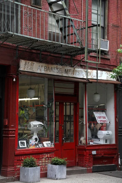 New York City Street Stores Restaurants Day Time — Stock Photo, Image