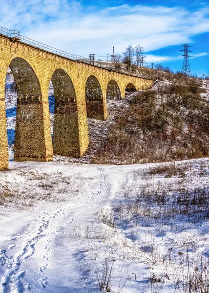Plebanivka Ουκρανία 2020 Viaduct Στο Χωριό Plebanivka Περιφέρεια Terebovlyanskiy Της — Φωτογραφία Αρχείου