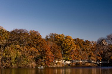 Central Park 'taki göl, Bow Köprüsü, New York