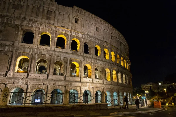 Roma Coliseu Noite Itália — Fotografia de Stock
