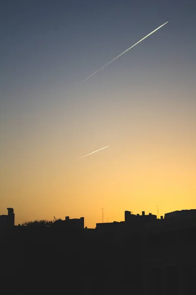 Solnedgång Över Staden Huvudstaden Israel — Stockfoto