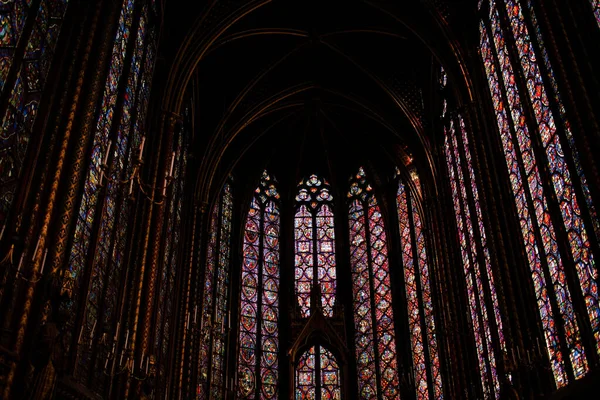 Stained Glass Window Cathedral Paris France — Stockfoto