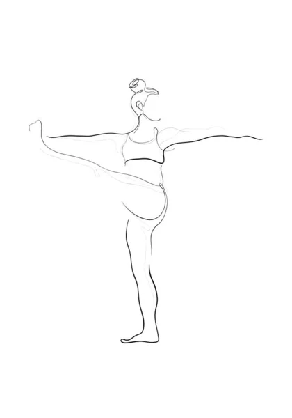 Hand Drawn Line Art Illustration Parivritta Pose Character Woman Standing — Stock Photo, Image