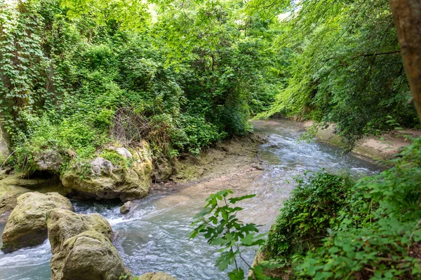 Río Negro Que Proviene Las Cascadas Marmore Medio Naturaleza —  Fotos de Stock