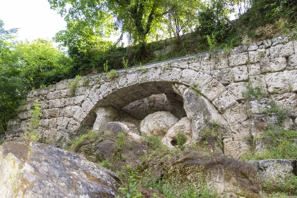 Archaeological Bridge Found Valnerina Black River — Stock Photo, Image