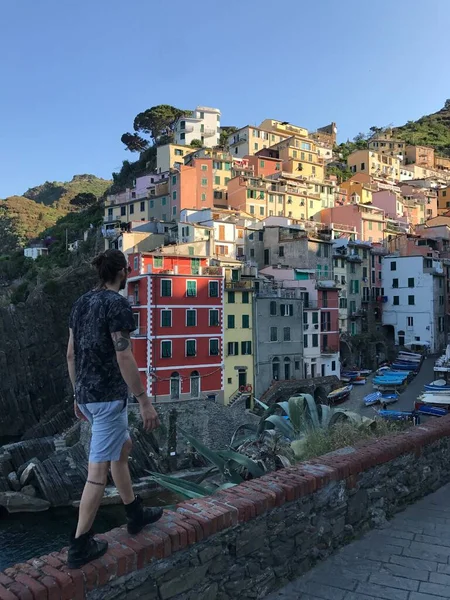 Вигляд Міста Cinque Terre Italy — стокове фото