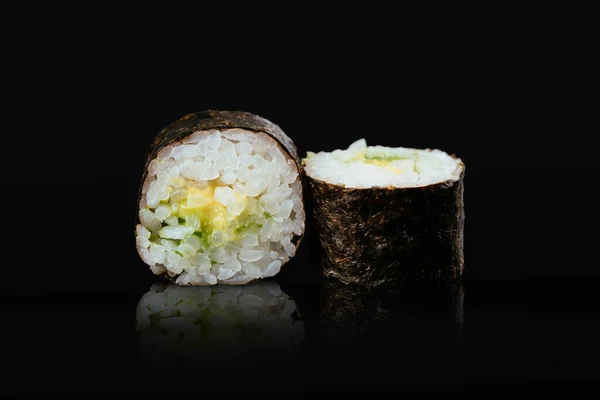 Японские Суши Черном Фоне — стоковое фото