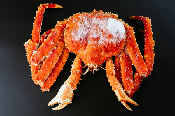Kamtschatka Krabbe Auf Schwarzem Hintergrund — Stockfoto