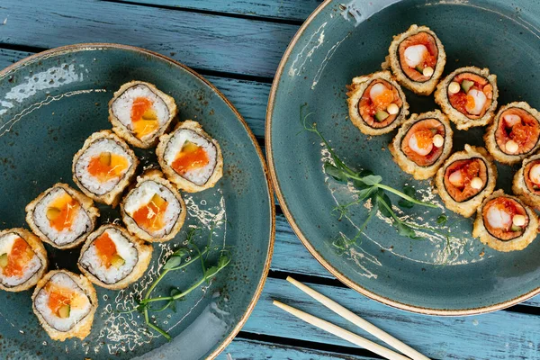 Japonské Sushi Talíři — Stock fotografie