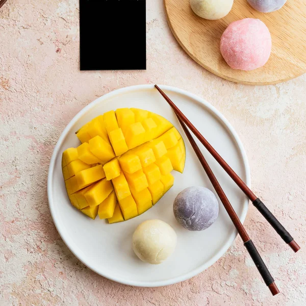 Tasty Colored Asian Dessert Balls Mochi — стоковое фото