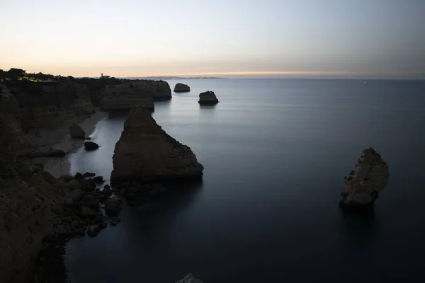 Algarve Cliffs Wschodzie Słońca Długich Targach — Zdjęcie stockowe