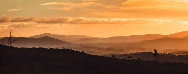 Panorámica Atardecer Desde Monte Pedroso Santiago Compostela — Foto de Stock