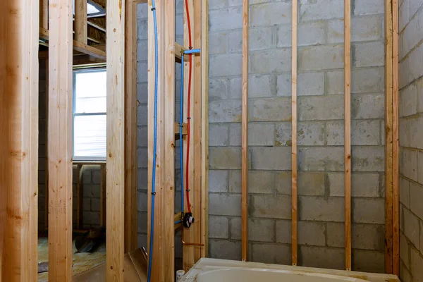 Kelder Framing Bouw Interieur Frame Van Een Nieuw Huis — Stockfoto