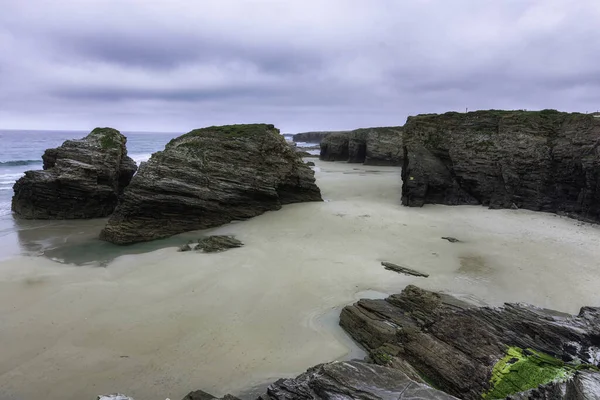 Playa Las Catedrales Formaciones Rocas Singulares — Zdjęcie stockowe