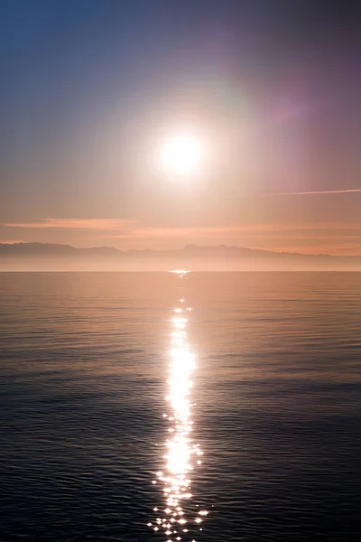 Pôr Sol Sobre Puget Sound Deception Pass State Park — Fotografia de Stock