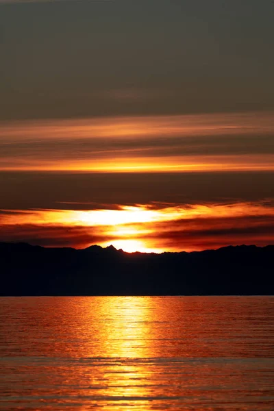 Sonnenuntergang Puget Sound Mit Den Olympischen Bergen — Stockfoto