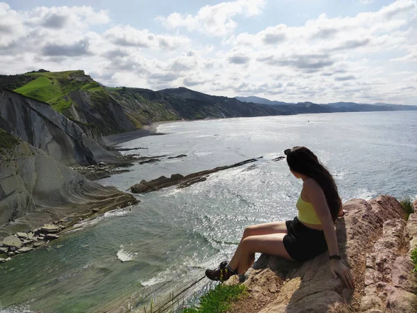 Falaises Pays Basque Zarautz — Photo