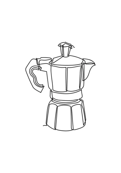 Dibujo Una Línea Continua Del Café Estilo Minimalista Moderno Ilustración —  Fotos de Stock