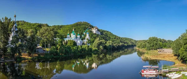 Svyatogorsk เครน Seversky Donets River ใกล Svyatogorsk Svyatogorsk Lavra ในเช — ภาพถ่ายสต็อก