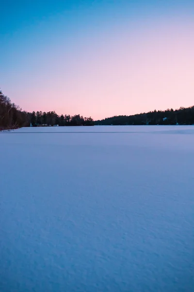 Belo Nascer Sol Lago Congelado Inverno Ontário Canadá — Fotografia de Stock
