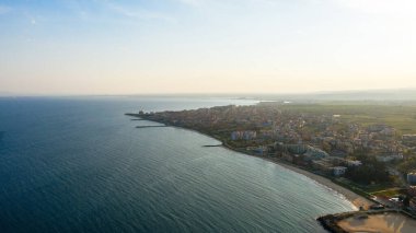 Nessebar 'ın genel hava görüntüsü.