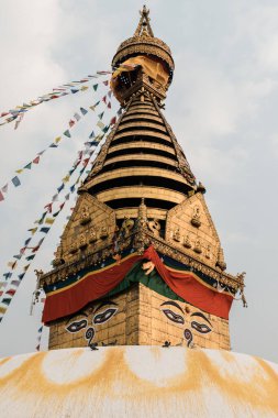 Katmandu, Nepal 'deki bir Budist tapınağının detayları