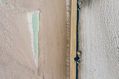 Guerrero Negro, Baja California 'daki tuzhane manzarası.