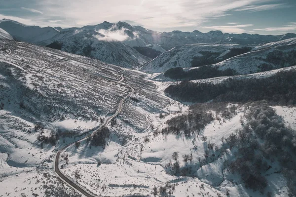 Vue Aérienne Des Montagnes Arrière Plan — Photo