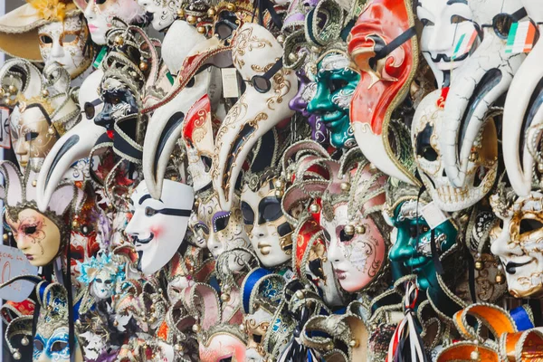 Ornate Decorative Venetian Masks Filling Frame — Stock Photo, Image