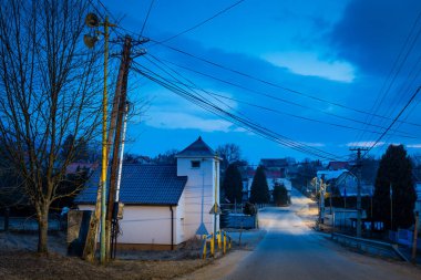 Trnovo köyündeki itfaiye istasyonu, Turiec bölgesi, Slovakya.