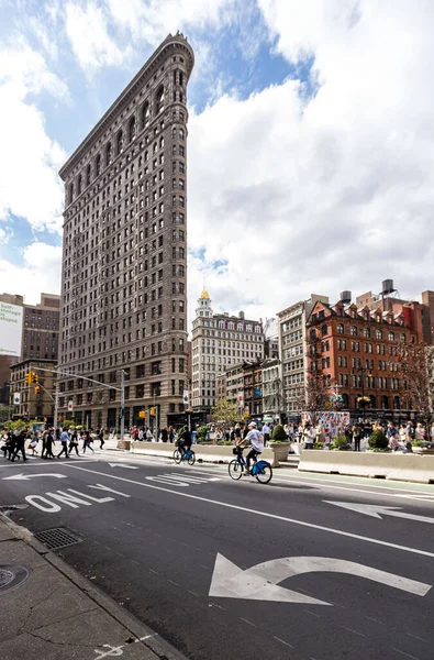 Flatiron Building Трикутна Поверхова Сталева Споруда Заввишки 285 Футів — стокове фото