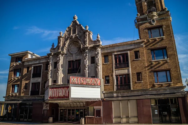 Rockford États Unis Juin 2017 Historique Midway Theatre Ville — Photo