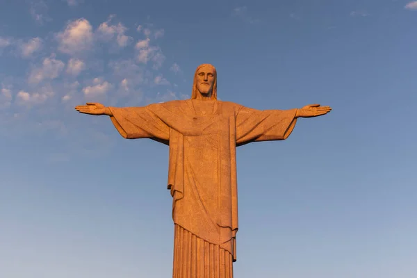 Bella Vista Dell Alba Cristo Redentore Statua Sul Monte Corcovado — Foto Stock