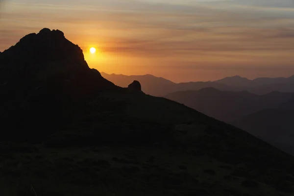 Lever Soleil Dans Les Picos Europa Belvédère Llesba — Photo