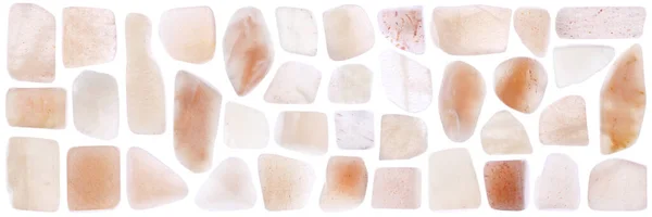 Sunstone Rare Jewel Stones Set Texture White Light Background — Stock Photo, Image