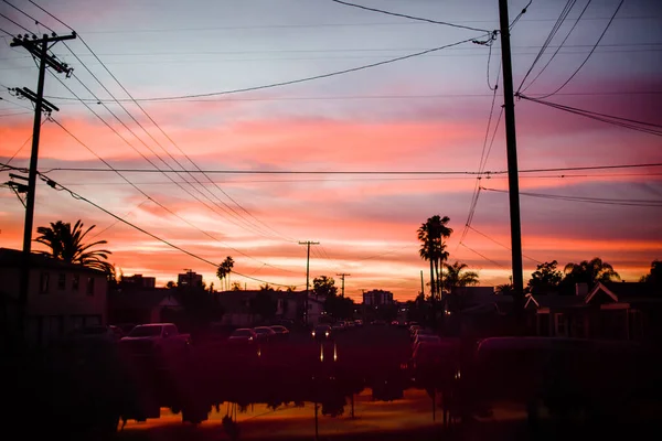 Solnedgång Polk Ave San Diego — Stockfoto