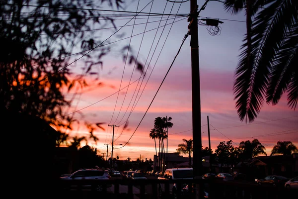 Solnedgång Polk Ave San Diego — Stockfoto