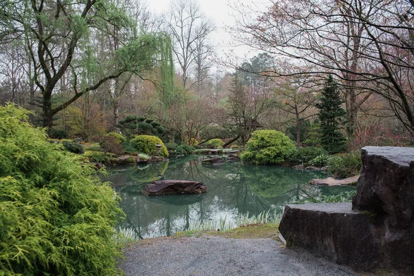 Japanse Tuin Bloeit Lente Bij Gibbs Garden Georgia — Stockfoto