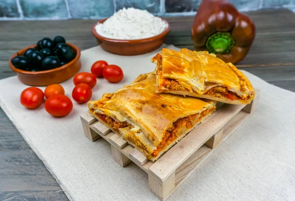 Typický Španělský Tuňák Empanada — Stock fotografie