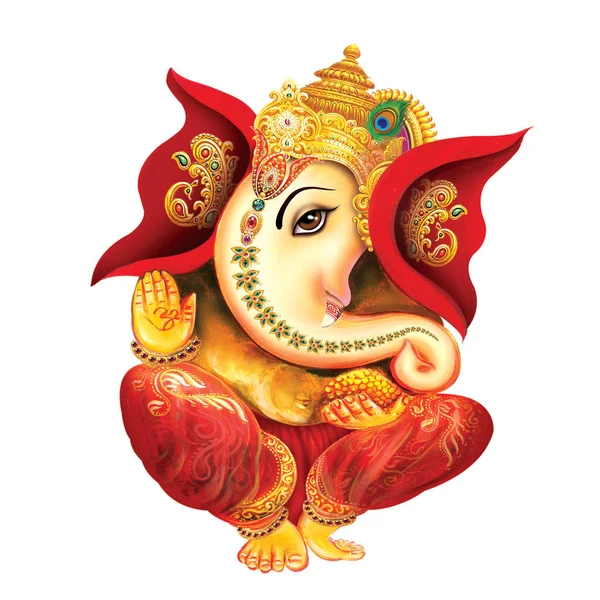 Hoge Resolutie Indiase Goden Heer Ganesha Digital Painting — Stockfoto