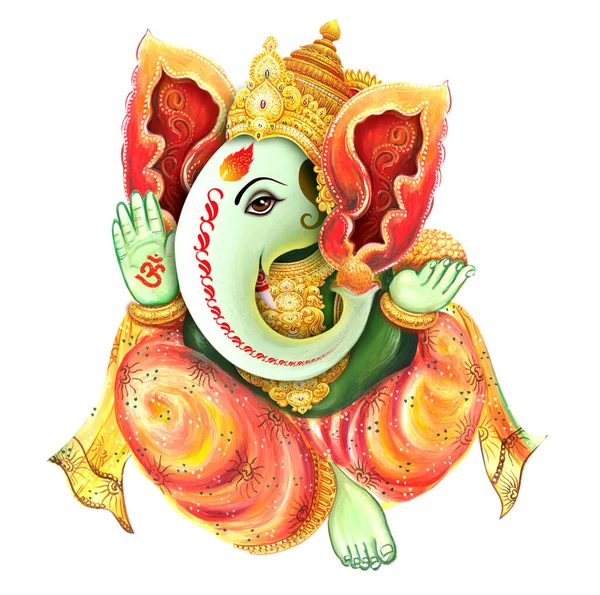 Hoge Resolutie Indiase Goden Heer Ganesha Digital Painting — Stockfoto