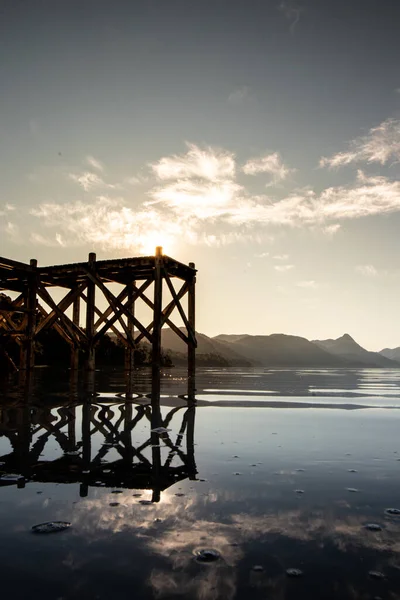 Entrant Dans Route Des Lacs Premier Lac Cette Plage — Photo