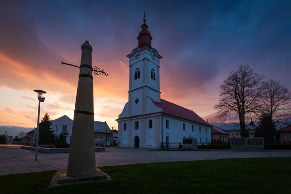 Church Whipping Post Main Square Sucany Slovakia — Stock Photo, Image