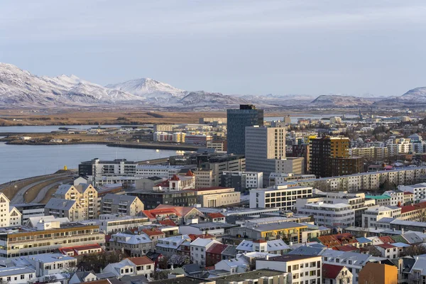 Vista Sobre Reykjavik Inverno — Fotografia de Stock
