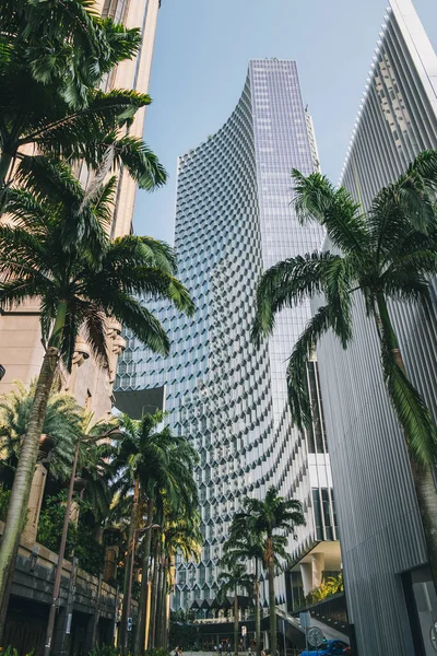 Modern Magas Apartman Komplex Külseje Szingapúr Belvárosában Lenyűgöző Tónusokkal Textúrákkal — Stock Fotó